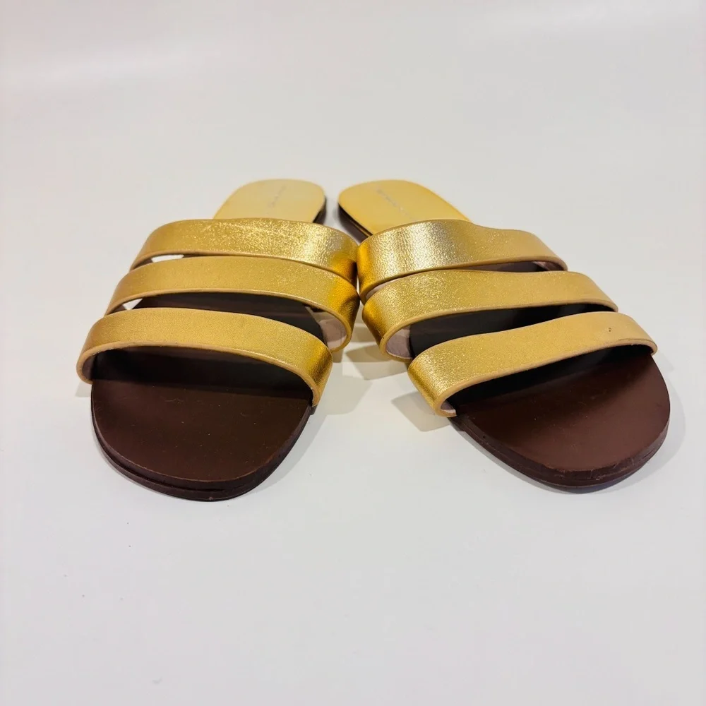 ZARA Brown & gold‎ flat sandals - Picture 5 of 6